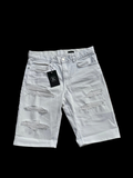 spodnie slim fit shorts white